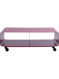 Soporte para TV Industrial de Acero con Ruedas, Mueble Bajo Moderno Color Rosa, 90