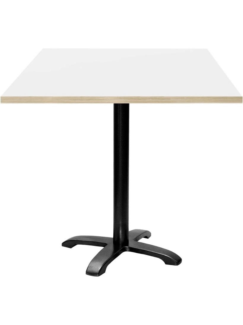 Mesa Comercial de 70 x 70 cm Color Blanco con Cantos de Madera para Uso