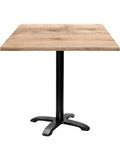 Mesa Cuadrada para Restaurante y Cafeteria de 70 x 70 cm en Acabado Tanino