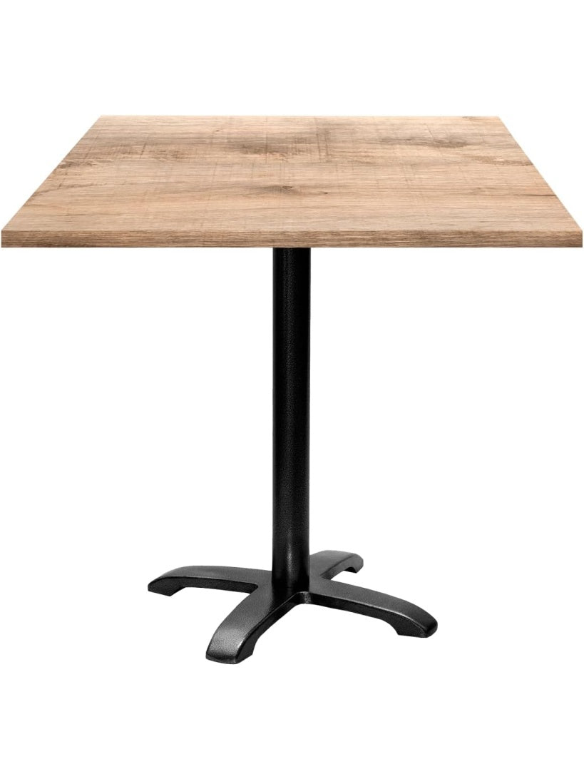 Mesa Cuadrada para Restaurante y Cafeteria de 70 x 70 cm en Acabado Tanino