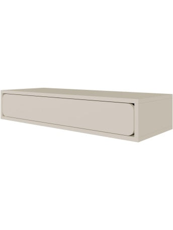 Consola flotante minimalista con cajon suspendido para pasillo o salon en gris