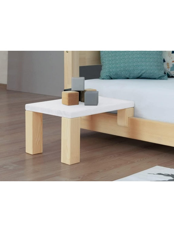 Mesita de Noche de Madera Natural con Patas Elevadas, Diseno Minimalista, 41 x 32 x 33
