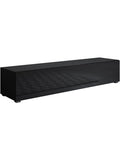 Centro de entretenimiento modular para TV con puerta abatible, acabado negro brillante, 160 x 32 x 40