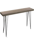 Consola estrecha de estilo industrial para entrada con estructura metalica y tablero