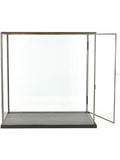 Vitrina Expositora Artesanal de Cristal con Estructura Metalica Negra Base Maciza y Puerta 41,5