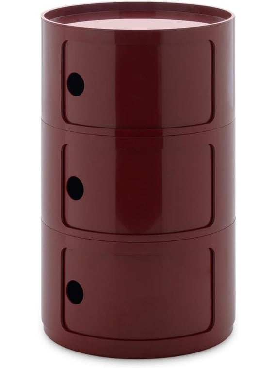 Mueble Contenedor Modular de 3 Compartimentos, Organizador Redondo Multifuncional de 42 cm, Color