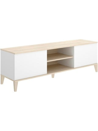 Mesa baja para television de 150 cm con diseno contemporaneo y amplio espacio de