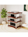 Torre Multimedia de 4 Baldas para Audio HiFi, Estanteria AV para Tocadiscos, Amplificador y Equipos de