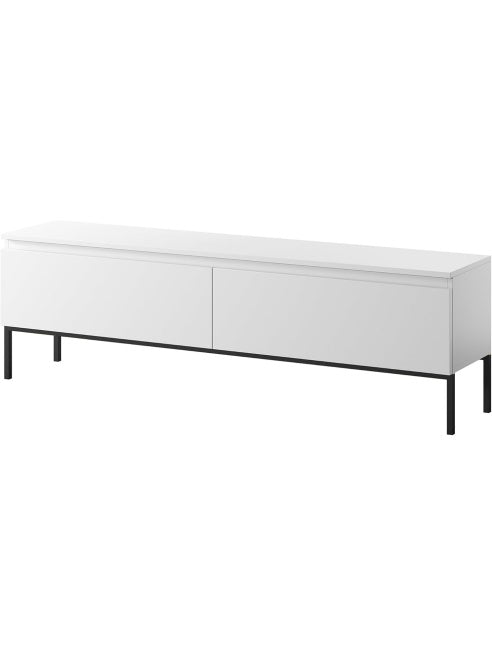 Mueble para TV con 2 Puertas y Patas Metalicas, Estilo Contemporaneo para Salon o Dormitorio, Blanco, 150