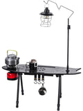 Mesa de Camping Plegable de Madera, Mesa Portatil para Jardin, Playa, Picnic, Senderismo y