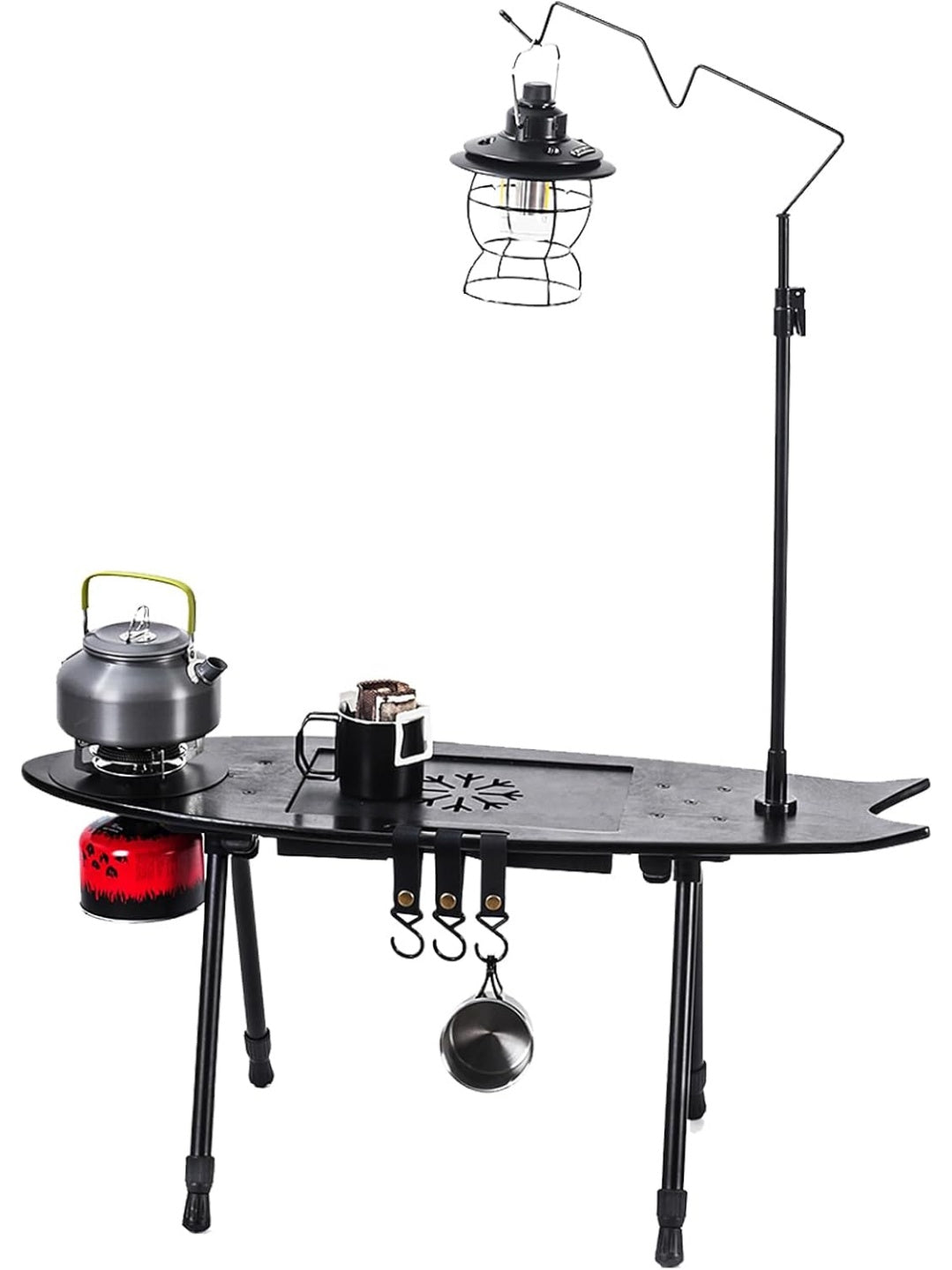 Mesa de Camping Plegable de Madera, Mesa Portatil para Jardin, Playa, Picnic, Senderismo y
